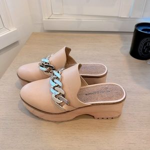 Anthropologie 2023 platform clogs with chain hardware. Size 7. Very light wear.